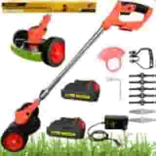 Roçadeira Elétrica Cortador De Grama Eletrico 2 Baterias 21v Laranja