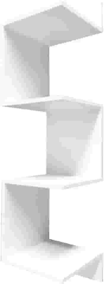 Prateleira de Canto Reto 80 cm, Branco ou Preto, Madeira de Engenharia, Estilo Moderno, Multiuso para Sala, Quarto e Escritório – Kelan