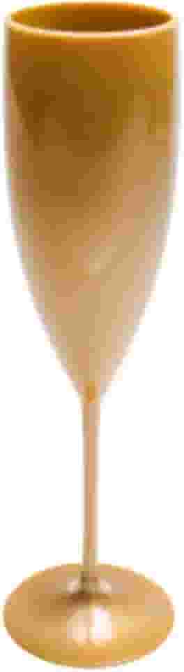 10 Taças de Champanhe Sólido Acrilico 140 ml Aniversário Casamento Festa Evento Balada festival Espumante Chandon (Dourado)