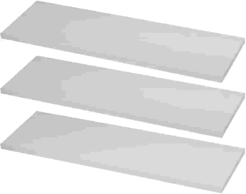 KIT 3 Prateleiras Estante 40x15 Madeira MDF Brancas Nicho Quarto Sala + Suporte Invisível