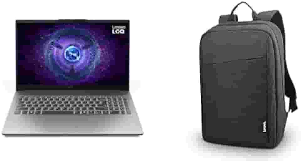 Kit Lenovo - Notebook Gamer Lenovo LOQ E Core i5-12450HX, 8GB, 512GB SSD, RTX 3050 6GB, 15.6" 144Hz, Linux 83MES00100 + Mochila para Notebook Preta
