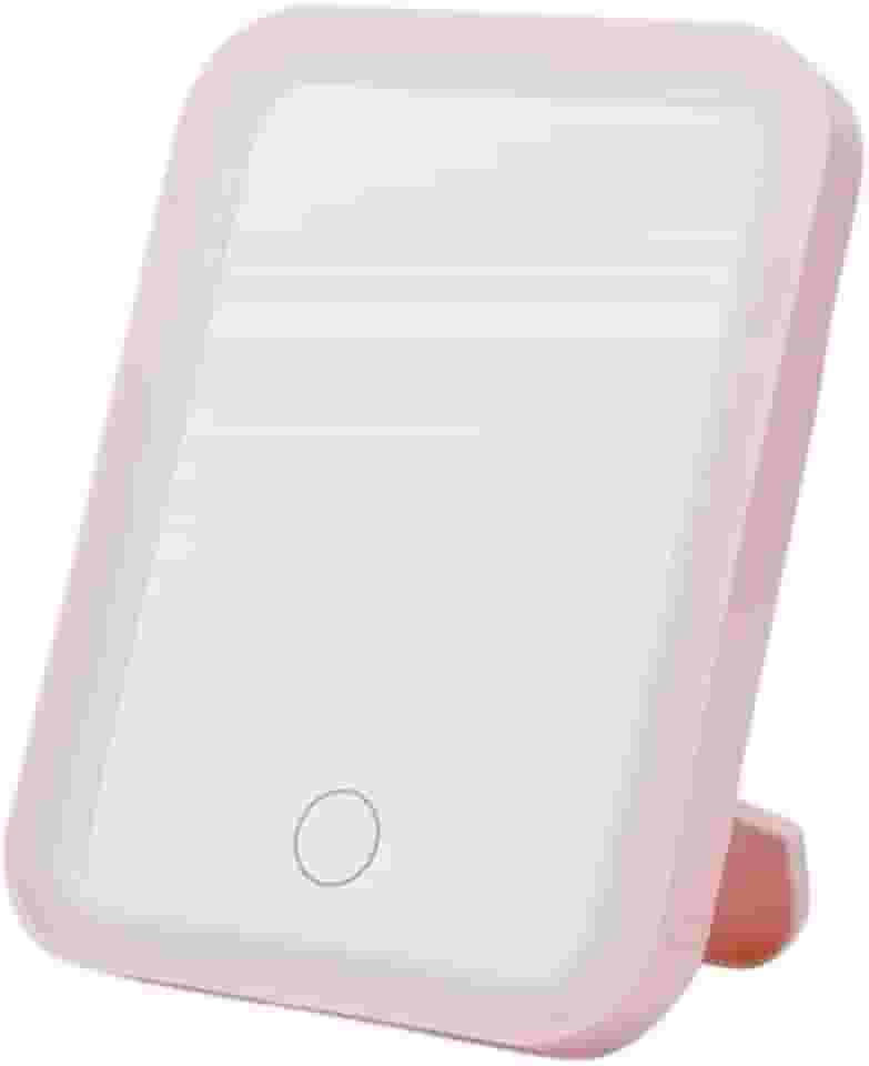 Espelho Maquiagem Com Touch E Borda Luz De Led Mesa Espelho Facial Portátil (Rosa)