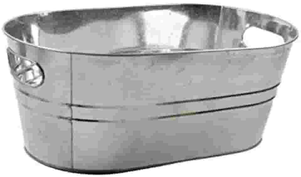 BALDE DE METAL GALVANIZADO RETANGULAR PARA CERVEJA 7,6L