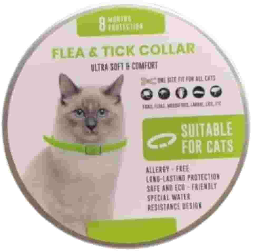 Coleira Antipulgas para Gatos Longa Duração Protege Contra Carrapatos, Mosquitos, Larvas, Pulgas e Piolhos Ultra Macio e Confortável 8 meses de Proteção
