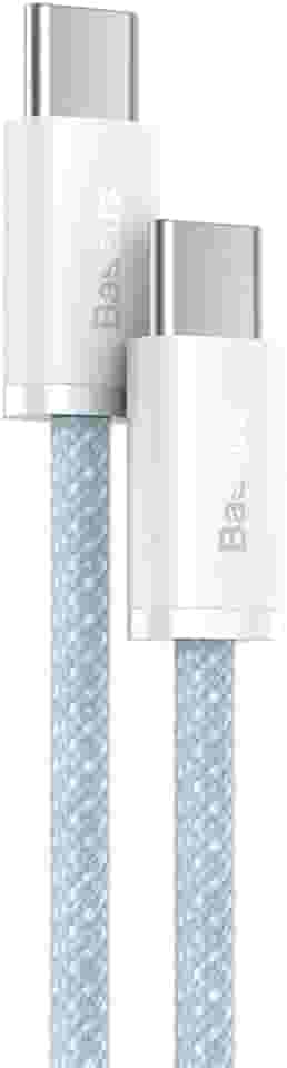 Cabo Baseus Dynamic Usb-c Compatível com iPhone 15 /Compatível com iPad/Compatível com Macbook Nylon 5a 100w (Type C/Type C, Azul, 1m)