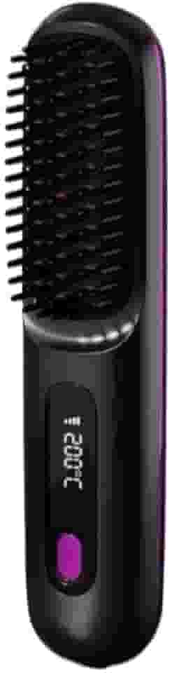 Escova Alisadora Sem Fio com Display Digital – Recarregável, Portátil e Rápida (preto)