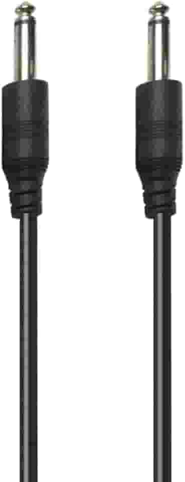 PluCable Cabo de audio P10 para P10 Mono P1050 Preto, Conexoes em metal, 5 Metros