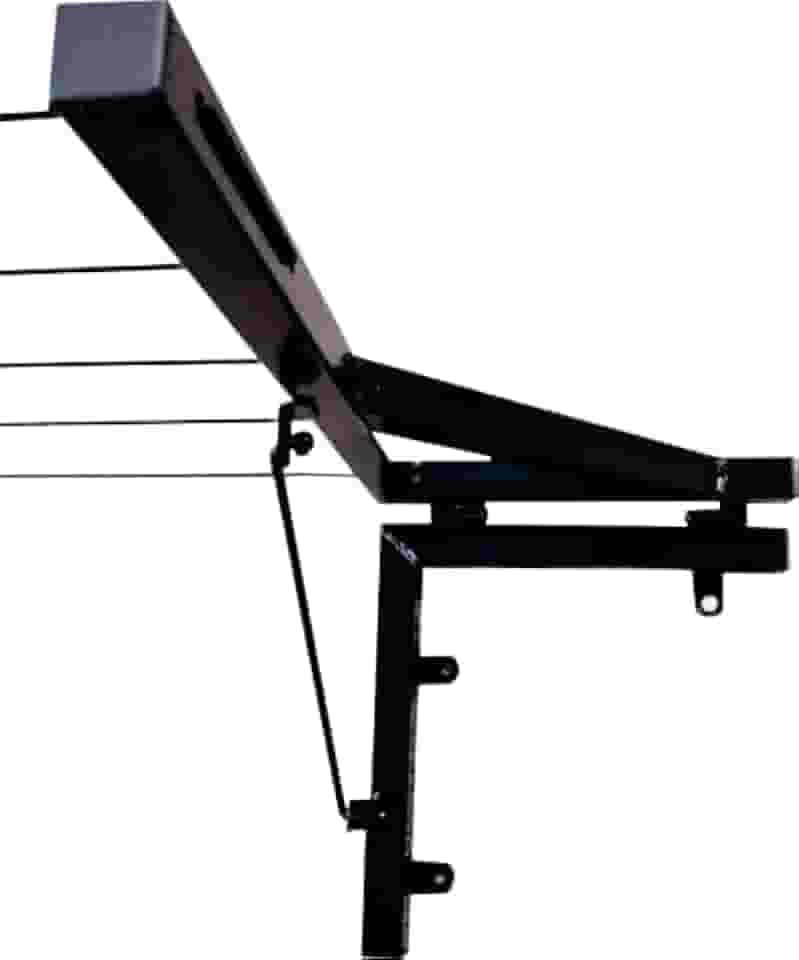 Varal Retrátil de Parede 30x30cm, 5 Cordas, Compacto e Resistente - Preto