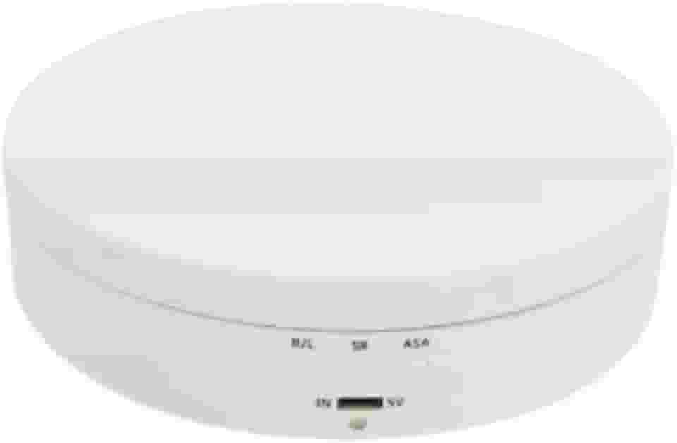 Suporte Expositor Giratorio Eletrico Para Vitrine Produtos E Foto Branco