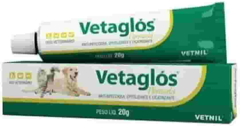 Vetaglos, Pomada Cicatrizante e Anti-infecciosa, 20g, para Cães e Gatos