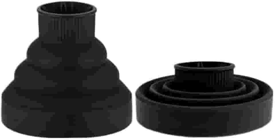 Difusor profissional de silicone elástico para modelar cachos com bico flexível(preto)