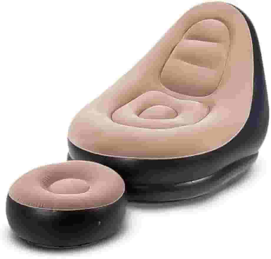 Sofá Poltrona Inflável com Banco de Apoio para os Pés – Conforto e Praticidade