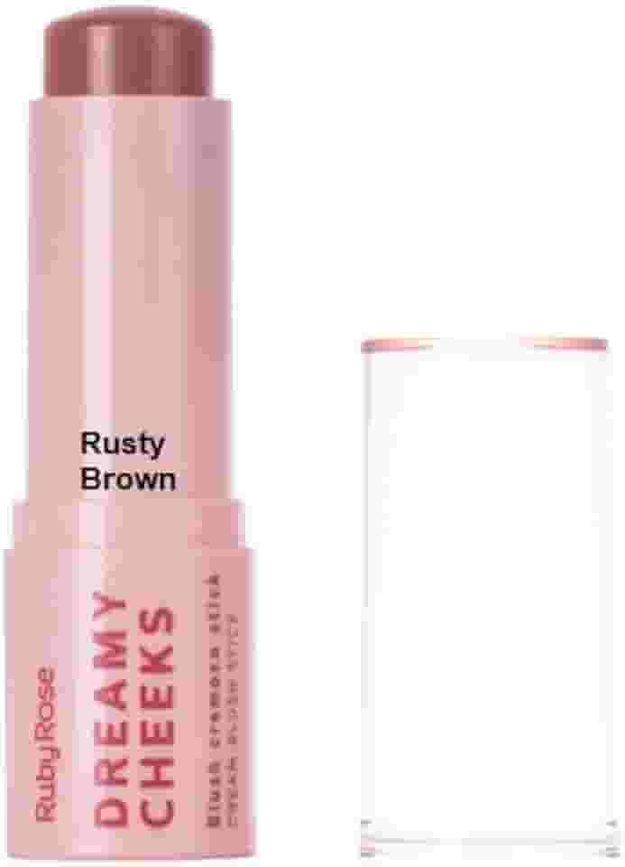 Ruby Rose, Blush Cremoso Stick Bastão Dreamy Cheeks Ruby Rose Rusty Brown