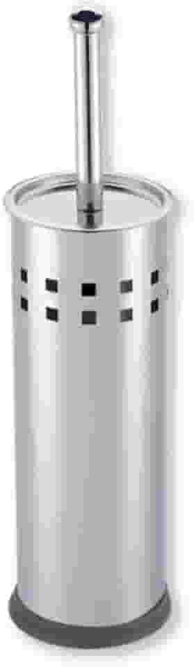 Escova Sanitária em Aço Inox, Design Vazado, Base Redonda