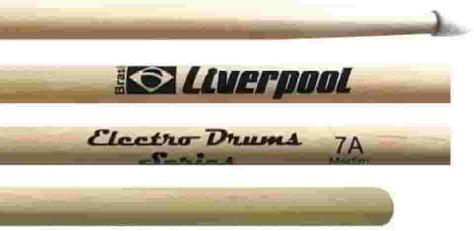 Baqueta Liverpool Electro Drums Padrão 7A ELD7AN Ponta de Nylon Especial para Bateria Eletrônica