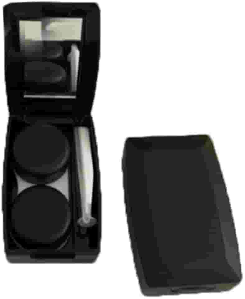 Estojo de lente de contato retangular com espelho – portátil, leve para casa e viagem (preto)