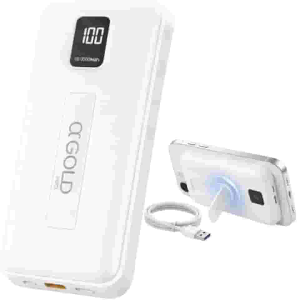 Power Bank Magnético 10000mAh, Carregador Portátil Turbo sem Fio – Bateria Externa com Suporte Dobrável, Display Digital, USB-C e Carregamento Ultra Rápido para iPhone e Android