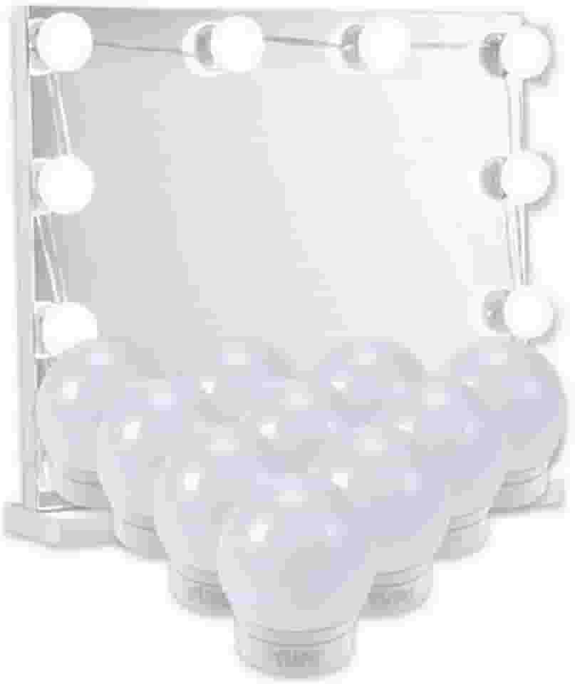 Luz De Espelho Camarim Maquiagem LED USB Kit 10 Lâmpadas Com Ventosa Adesivo Dupla Face 3 Cores Ajustável Para Casa Decoração Salão De Beleza Iluminação Profissional PREMIUM