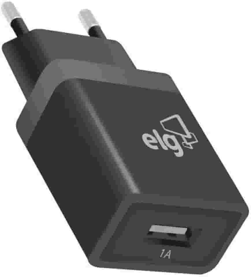 ELG, WC1APT, Carregador de Parede Universal, 1 Saída USB 1A, Carga Rápida Speed Plus Port, Bivolt Automático, Ampla Compatibilidade, Preto