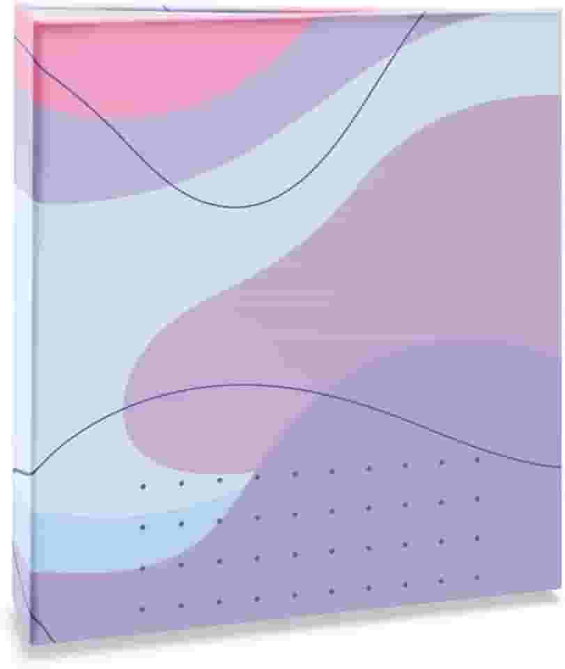 Álbum de fotos Ical, encadernação tradicional, para 120 fotos 10x15cm - envelope plástico transparente - linha Formas - modelo ondas azul e lavanda - 348