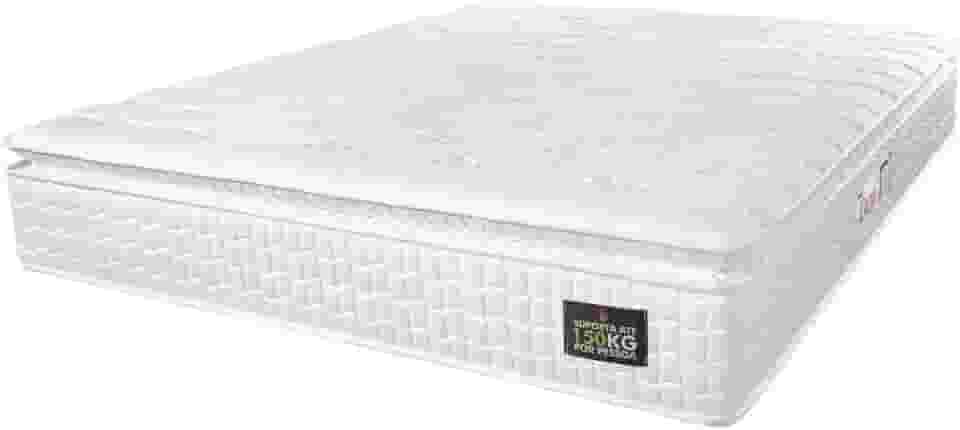 Colchão Casal Espuma D45 Lazio Pillow Top 138x188x29cm Branco Hellen - Suporta até 120kg por Pessoa