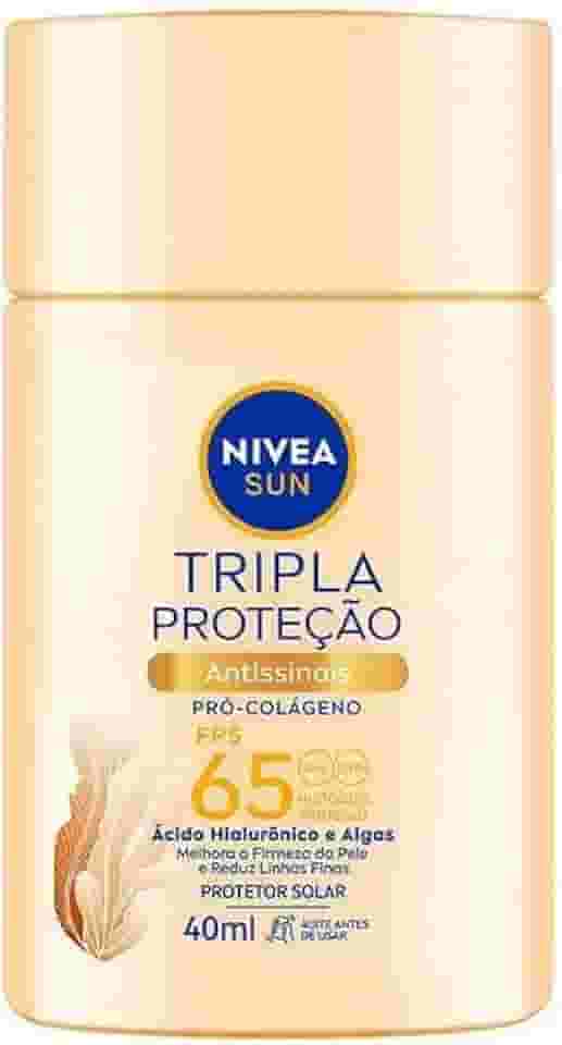 NIVEA SUN Protetor Solar Fluido Facial Tripla Proteção Antissinais FPS 65 40ml