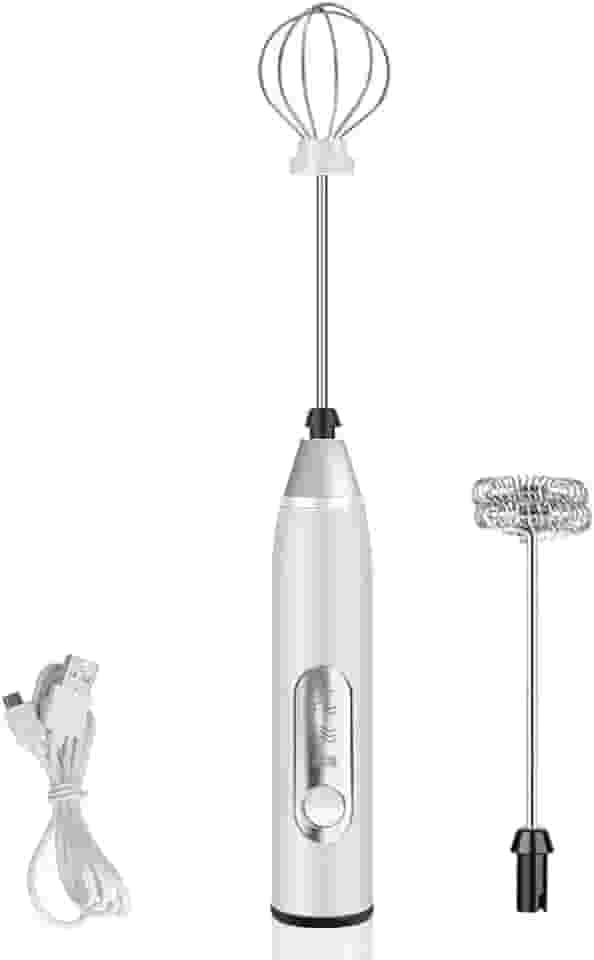 Misturador Bebidas Ovos Mini Mixer Fuê Portátil Elétrico Recarregável (Branco)