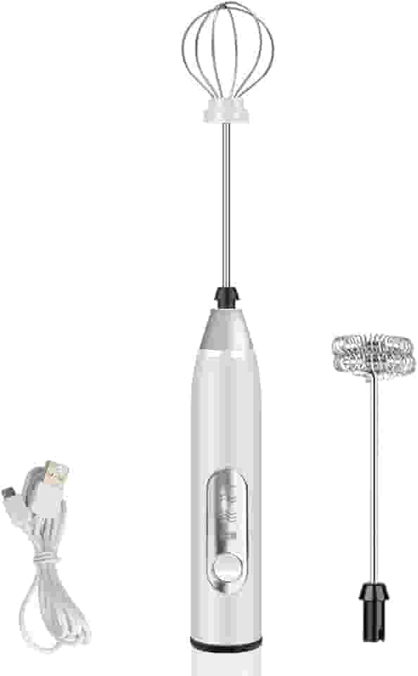 Misturador Bebidas Ovos Mini Mixer Fuê Portátil Elétrico Recarregável (Branco)