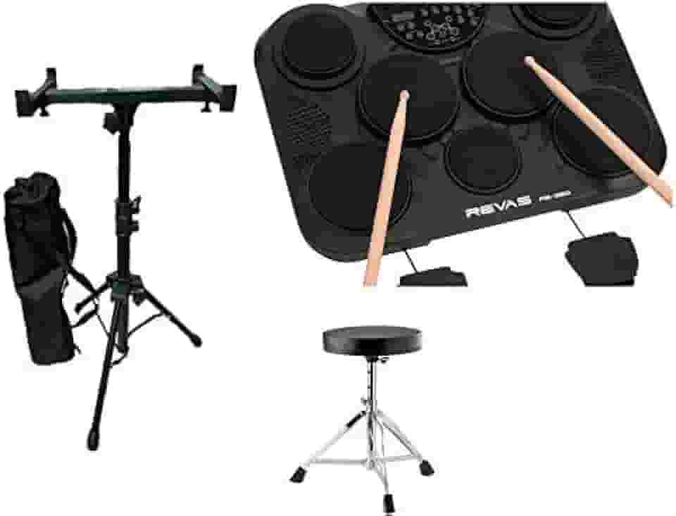 Kit Bateria Eletronica Revas Roland Pb350 + Estante + Banco
