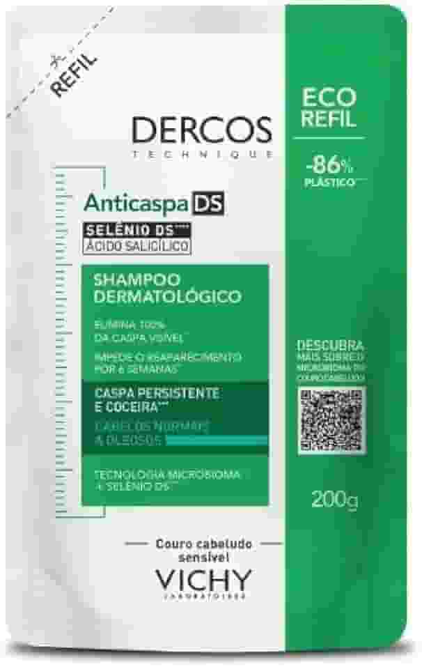 Vichy Dercos Shampoo Anticaspa Cabelos Secos Elimina 100% da Caspa Visível, Alivia Coceira e Irritação, Previne Reaparecimento por 6 Semanas com Selênio DS, 200g