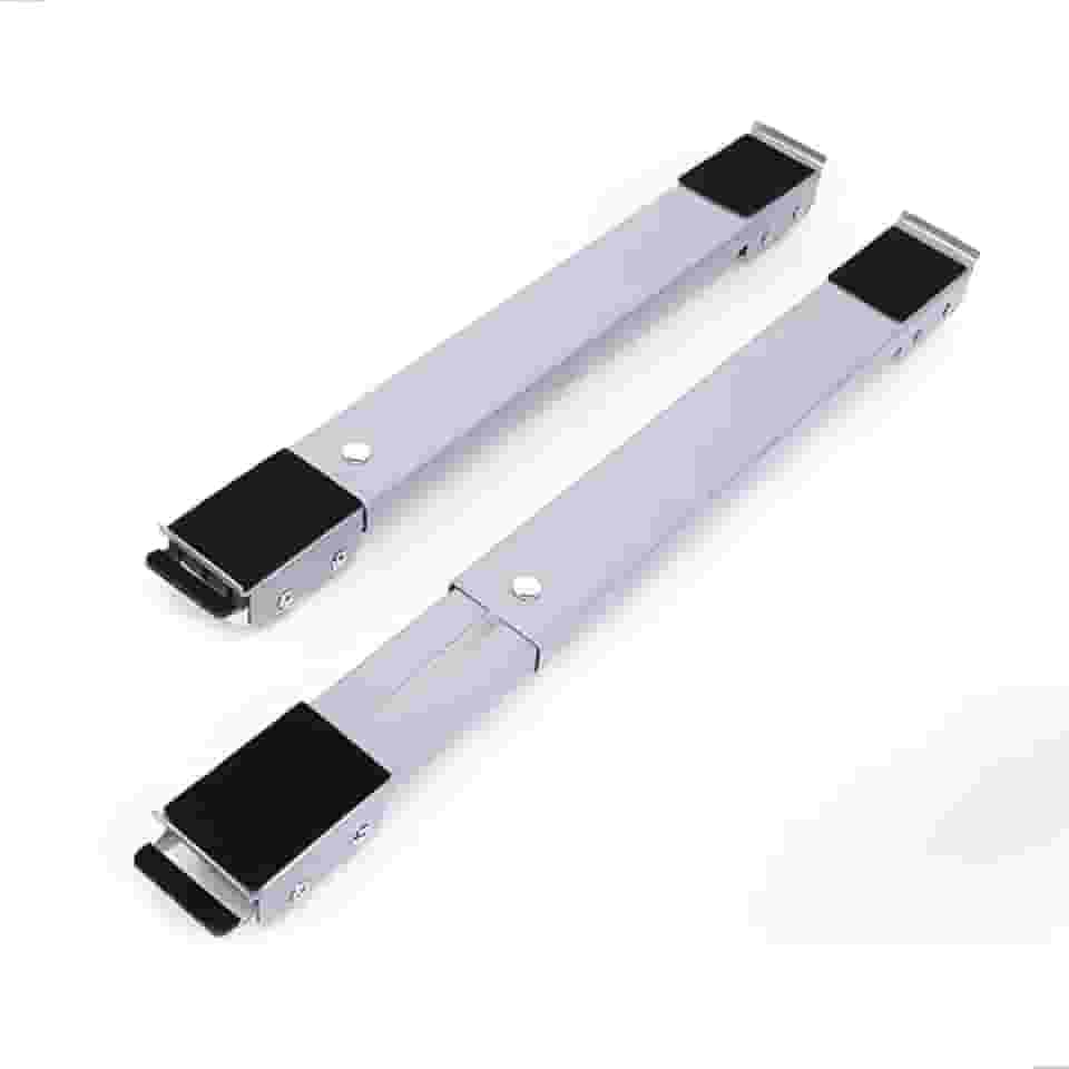 TechTrends Suporte Móvel Com Rodinhas Reforçado Base Ajustável Para Geladeira, Máquina De Lavar, Fogão e Móveis Resistente Até 200kg Com Trava De Segurança e Freios (Cinza, Ajustavel)