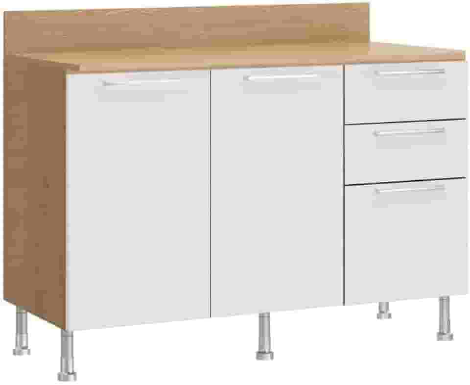 Balcão de Cozinha Ditália Aspen com Tampo Carvalho Cd-171