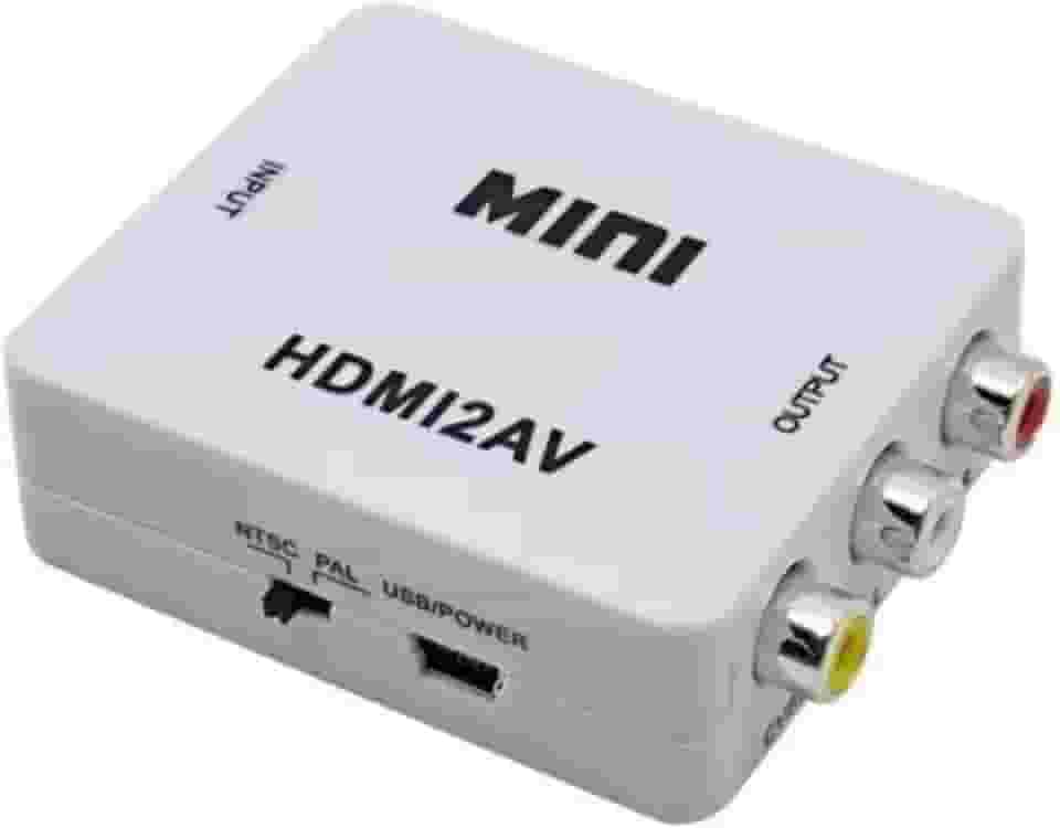 Conversor HDMI para RCA, HDMI para AV 720p ou 1080p compatível com TV antigas, PC, laptop, Xbox, HDTVe e Nitendo 64