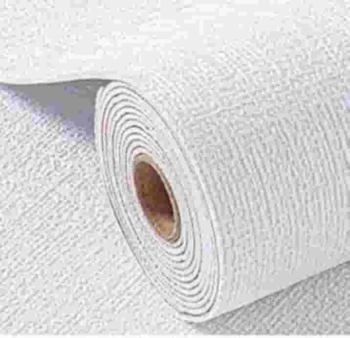 Papel De Parede Adesivo Textura Linho Cor Sólida - Acabamento Moderno e Minimalista, Autocolante para Escritório, Sala e Quarto(Branco,3Metros x 50cm-1.5m²)