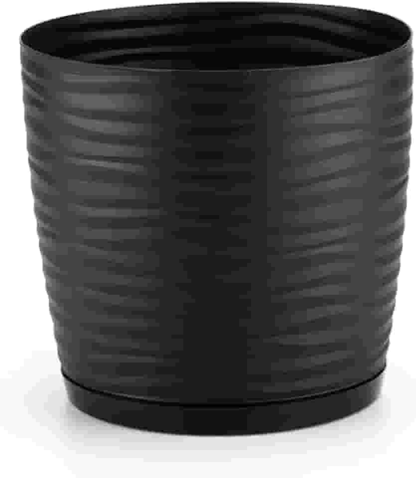 VASO REDONDO DUNAS 1,3 LTS PRETO C/PRATO