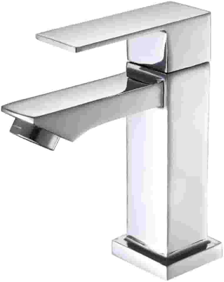 Torneira Banheiro Luxo Quadrada 1/4 Volta Inox Aço Cromada