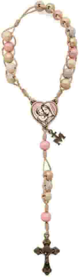 Terço Compacto Madeira Colorida 8mm Mãe de todas as Mães