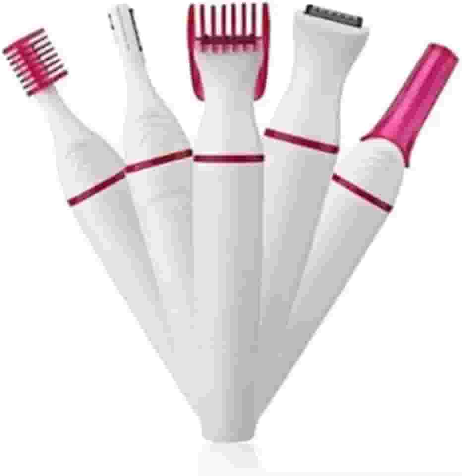 Depiladora Eletrônico Feminino 5 em 1, Indolor, Portátil, Preciso, para Rosto, Sobrancelha, Linha do biquíni e Buço – Design Slim, Compacto e Eficiente