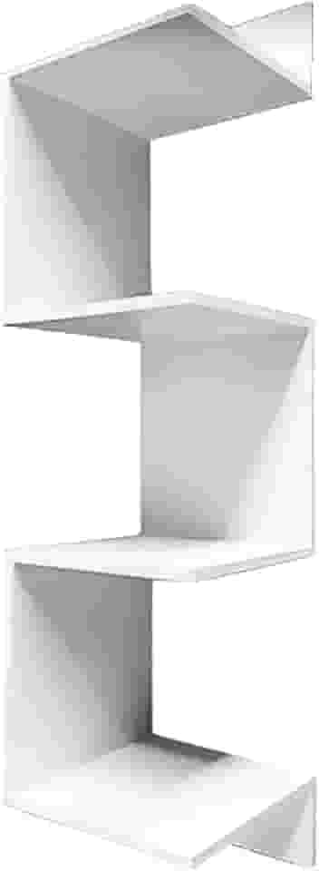 Kelan Prateleira de Canto Suspensa, 80x20x20 cm, 4 Divisórias, Suporte Invisível, Branco