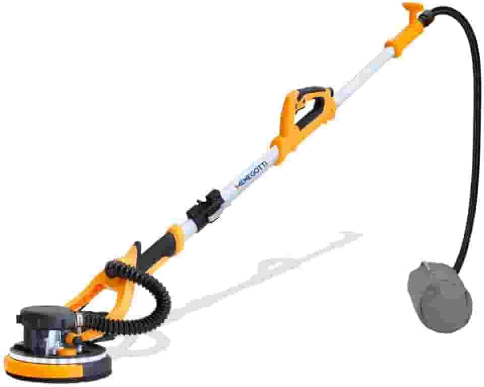 Lixadeira Telescópica Parede e Teto 750W 220V MLP750 Menegotti, Cabo Dobrável e Extensível, 6 Discos de Lixa, 5 velocidades variáveis ​​de 800-1500 rpm, Coletor de pó, Luz de LED.