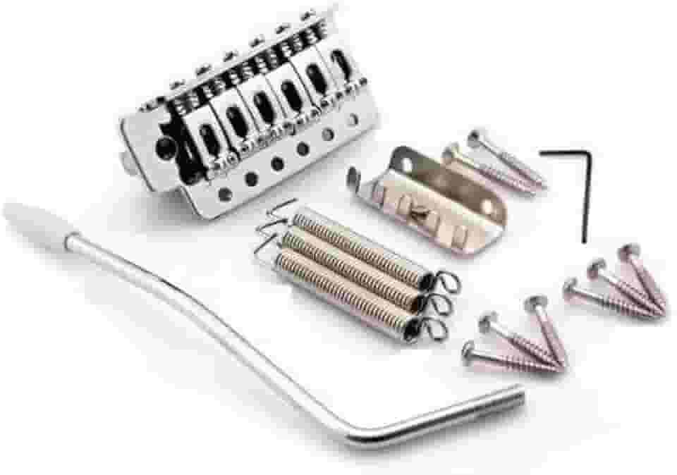Ponte Tremolo Double Locking para Guitarra Stratocaster, Cromado, com Kit de Instalação
