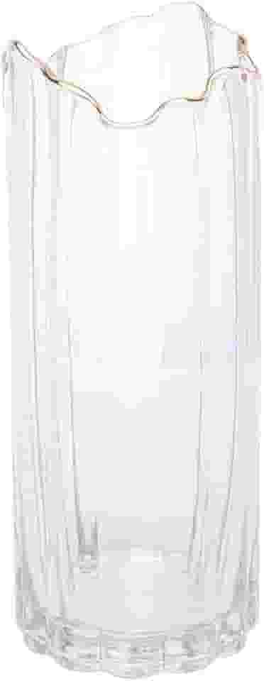 WOLFF - Vaso de Vidro C/Borda Dourada 10 cm x 25cm