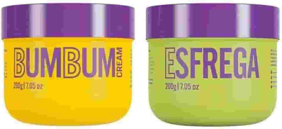 Kit Bumbum Cream e Esfrega, Cuidado Corporal, Creme Antiscelulite e Esfoliante Corporal, 200g Cada, 2 x 200g, combo, do mercado, Beleza Brasileira.