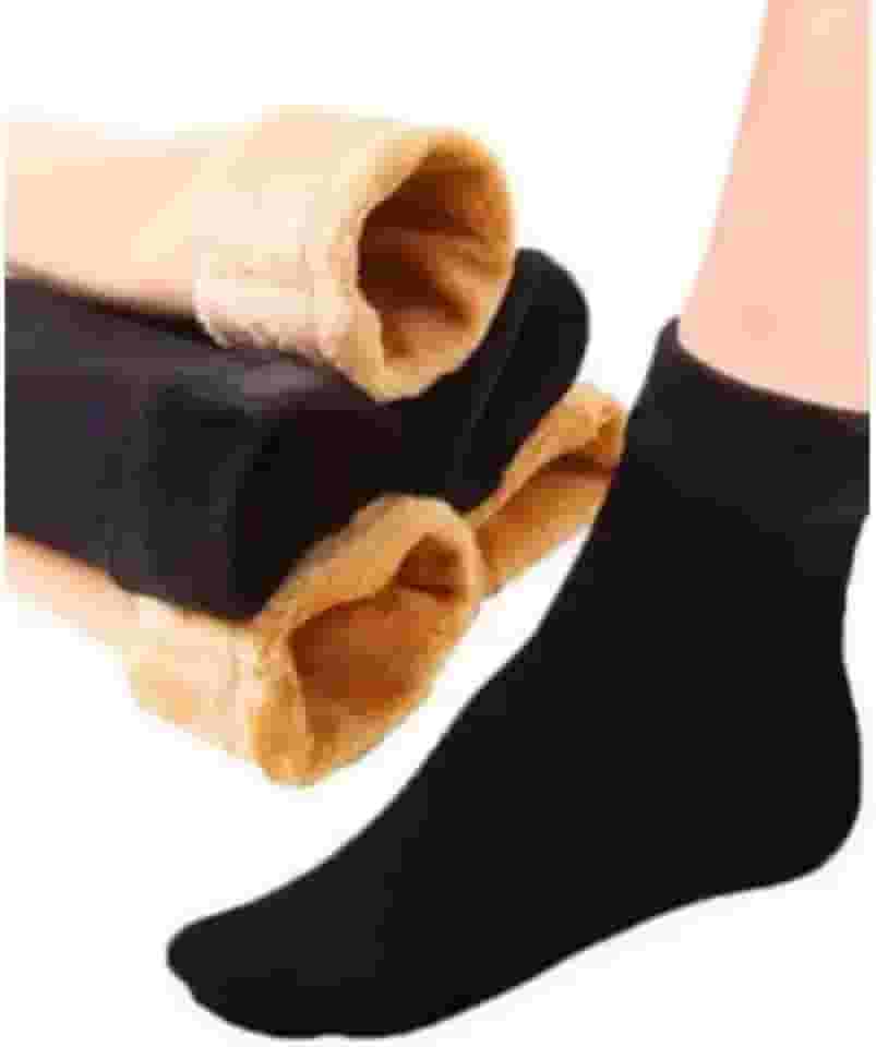 Kit 2 Pares De Meias Térmicas Flaneladas Fleece Super Quentes Unissex Inverno Frio Intenso Confortável Grossa Aconchegante Ideal para Dormir Viagens Montanha Neve