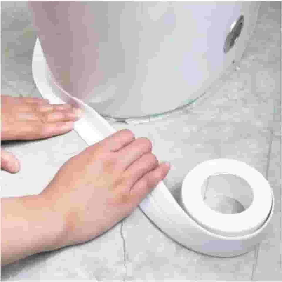 ‌Fita Antiderrapante para Banheiro 3 Metros - Cinza e Branca, Vedação Impermeável de PVC(1 UNI,BRANCO)