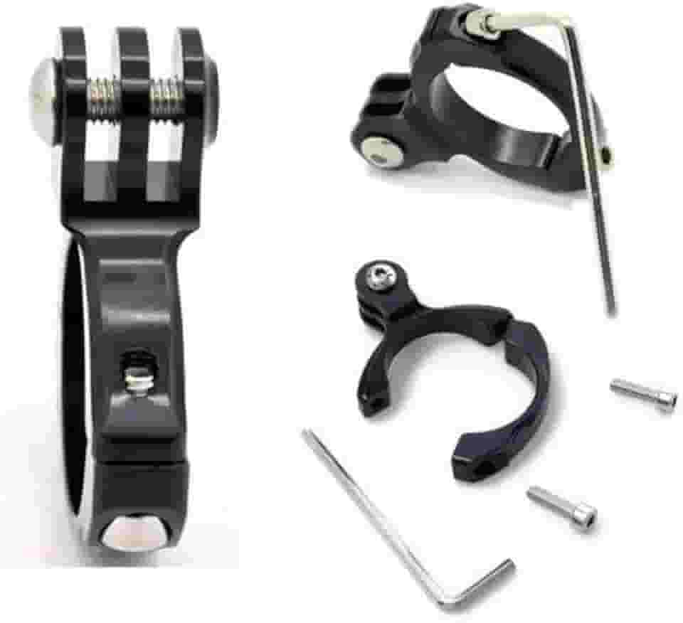 Suporte Preto Alumínio Guidão Moto Bike Compatível Gopro