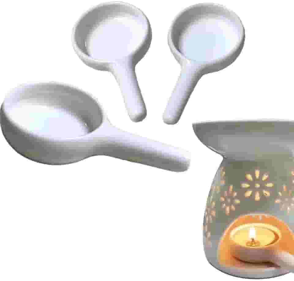 Suporte de vela de cerâmica de porcelana branca - aquecedor de cera derretida, queimador de óleo essencial Tealight e difusor de aroma de incenso, decoração de casa para quarto (ajuda a dormir), sala