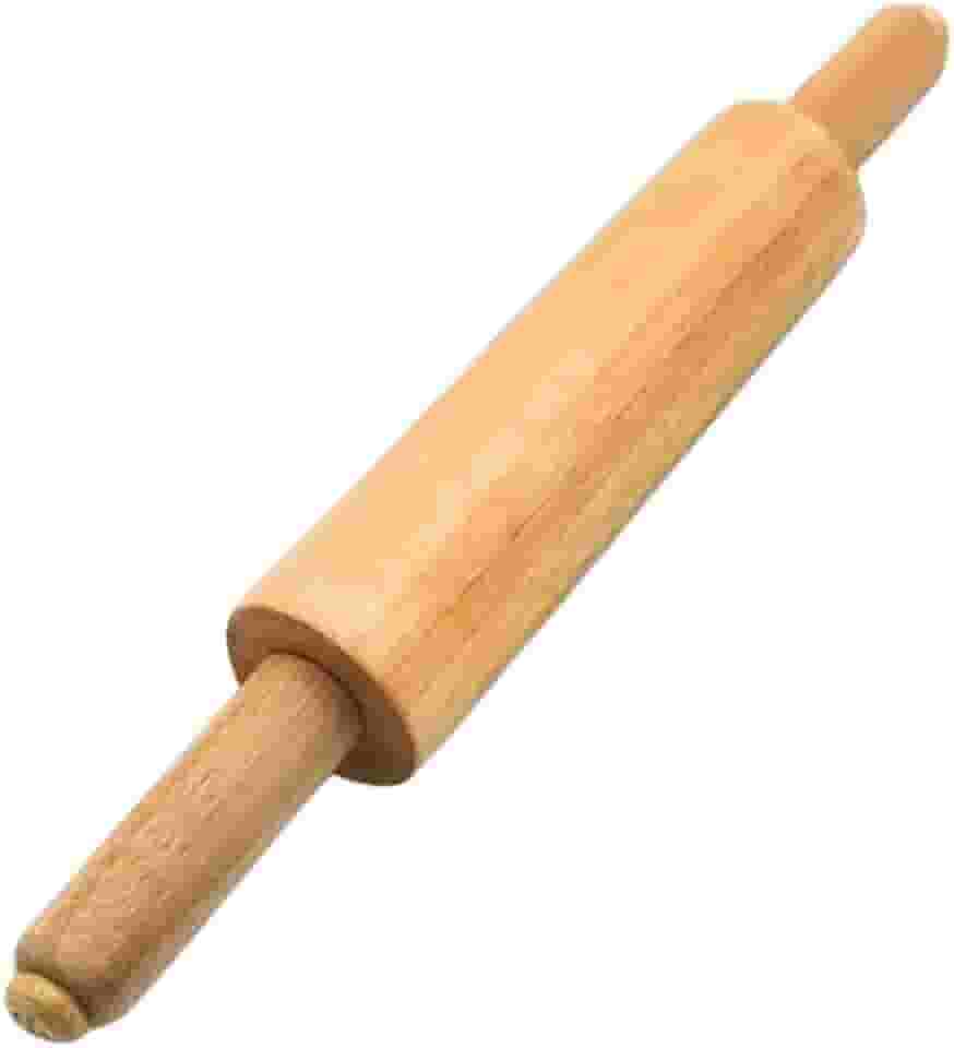 Rolo Com Cabo Giratório Para Massa 44 Cm - Ferramenta de Madeira Profissional Para Fazer Massas