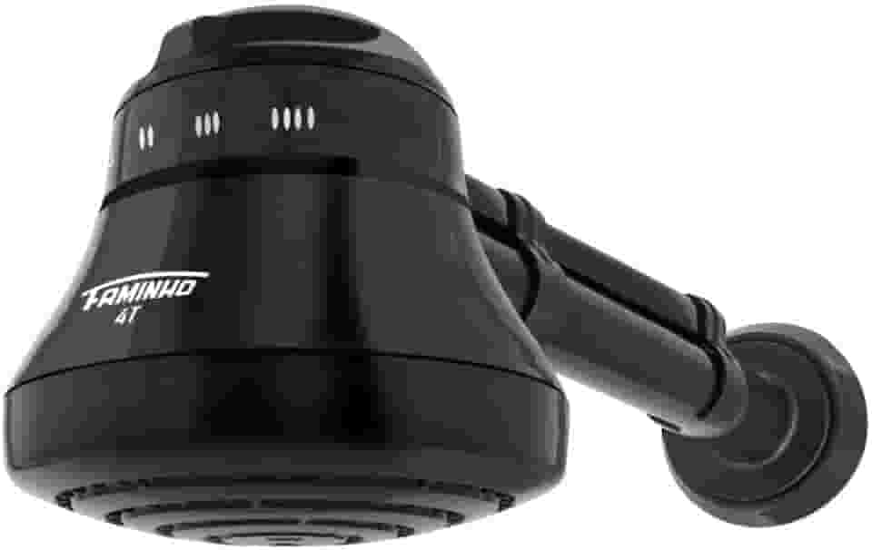CHUVEIRO ELÉTRICO - DUCHA FAMINHO 4T BLACK 220V 6800W COM CANO 30CM - FAME