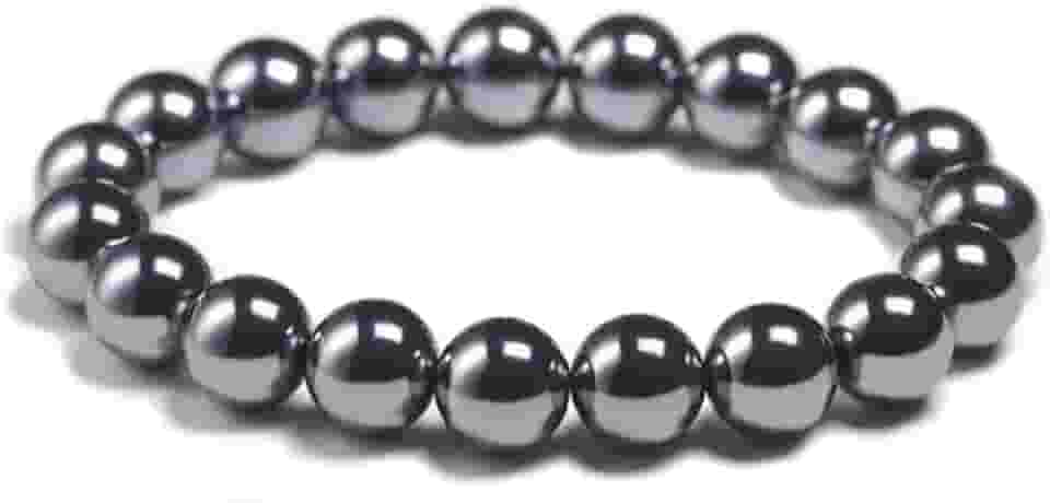 Pulseira Elástica Hematita Magnética Esfera 8mm Energia E Proteção Pedra Natural